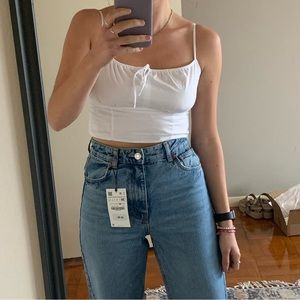 Abercrombie & Fitch White Crop Top